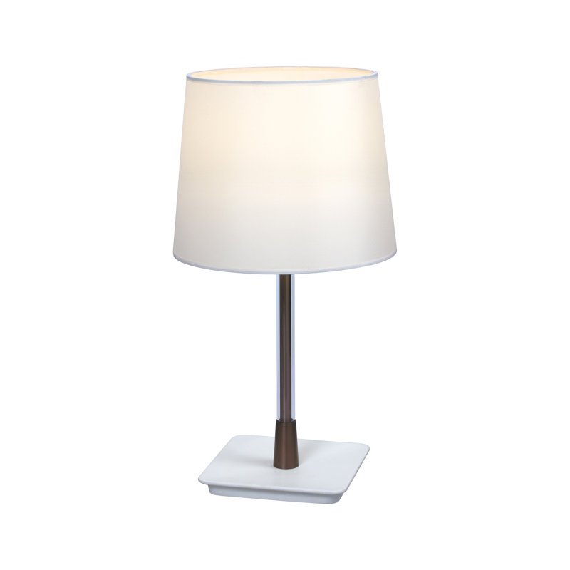 Lampe de table bronze foncé / blanc, H 22,44 po x l 11,87 po x P 11,87 po