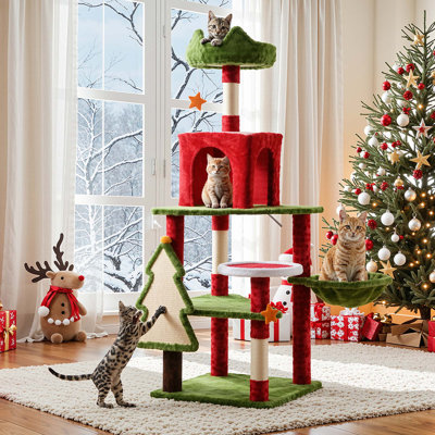 54" Christmas-Themed Cat Tree