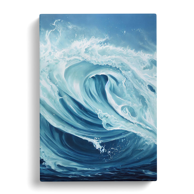 Seascape Ocean Pouring - Wrapped Canvas Print, 50cm H x 35cm W x 3cm D