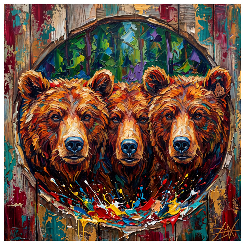 Trois couvertures Brown Bears, L 60 po x H 80 po