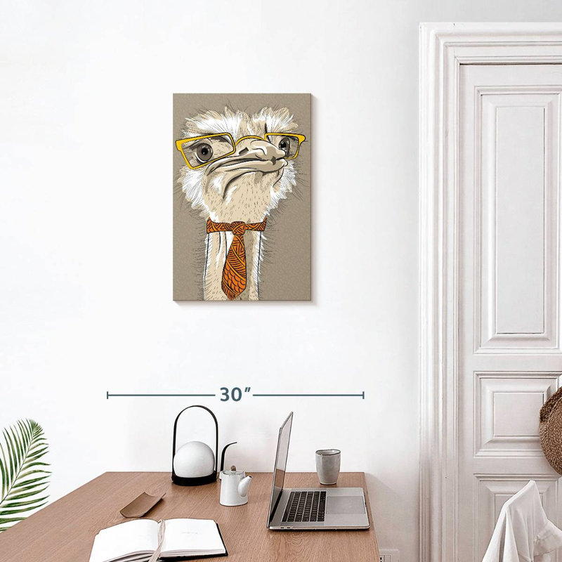 Brampt Nerdy Ostrich, 24" H x 16" W