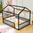 Montessori-Inspired Metal Floor Bed With Safety Fence-1975546429-1975546428
