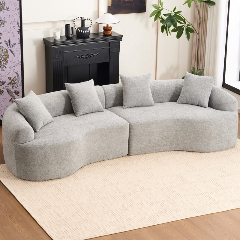 Luxueux canapé 4 places avec coussins en éponge et 4 coussins pour un salon confortable