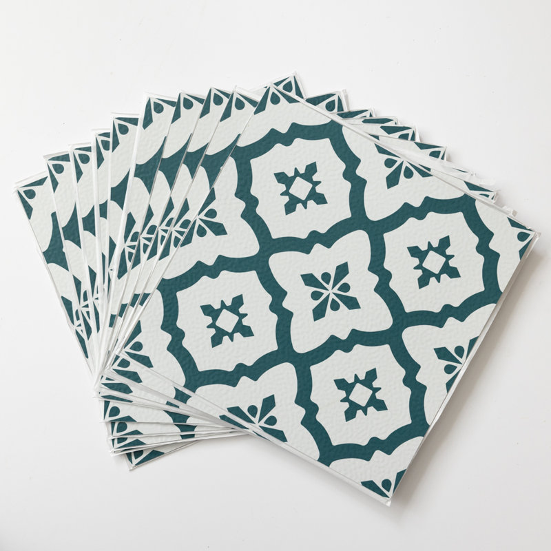 Comet Teal 30.48 x 30.48cm Self-adhesive Vinyl Floor Tiles Pack 10 (0.93sqm)