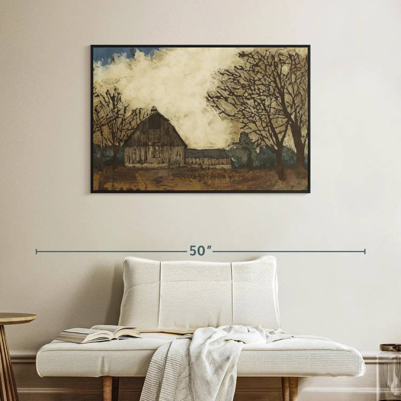 Erst passer la grange I, Cadre flottant noir, 40 po x 27 po