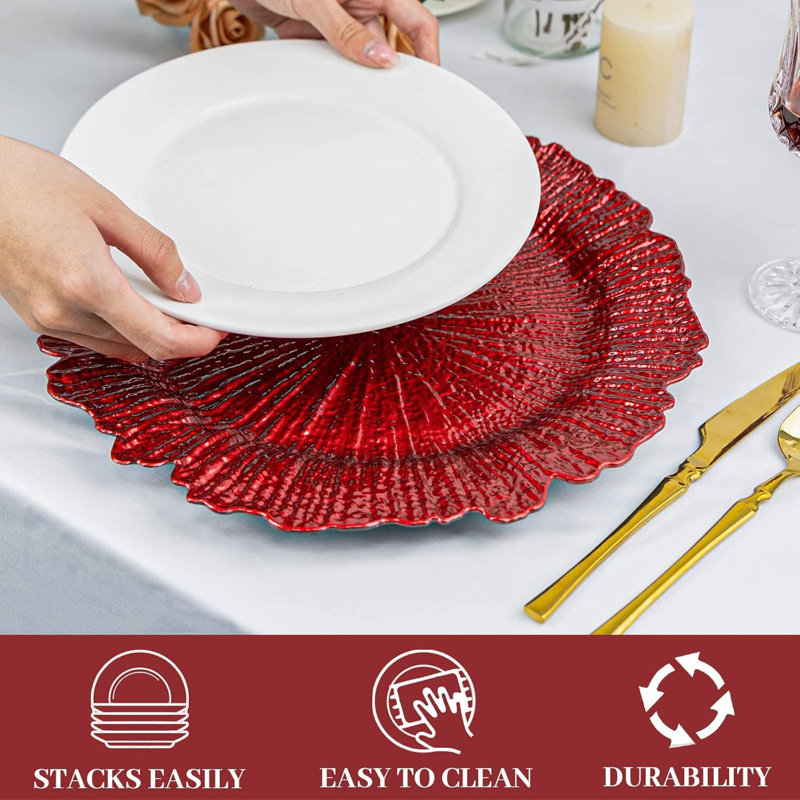 Striped Dinner Plate, Red