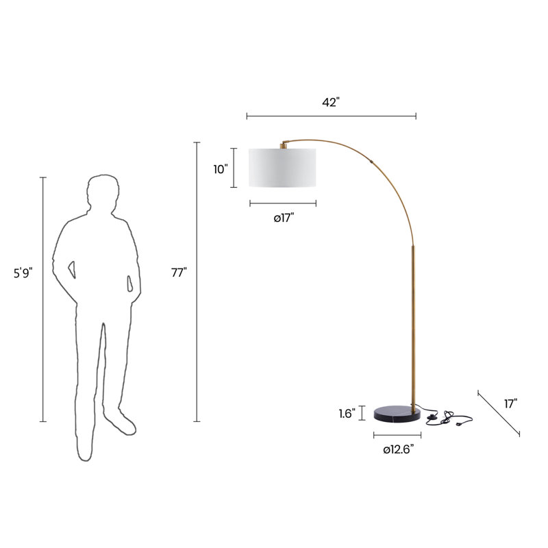 Debbye 77'' Chrome Arched Floor Lamp