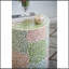 Tabouret de jardin cylindrique avec table d'appoint D14 x 18 po vert / rose
