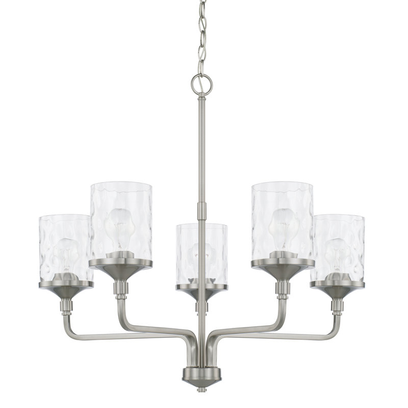 Baldwin Dimmable Classic / Traditional Chandelier, Brushed Nickel, 5