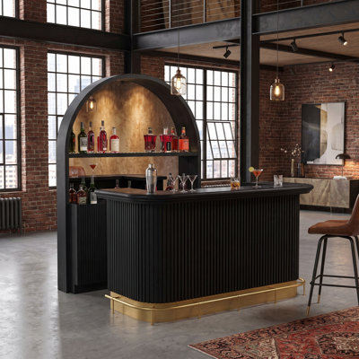 Bar à cocktail de 84 po avec repose-pieds et barre arrière Prohibition Series de Prohibition Series