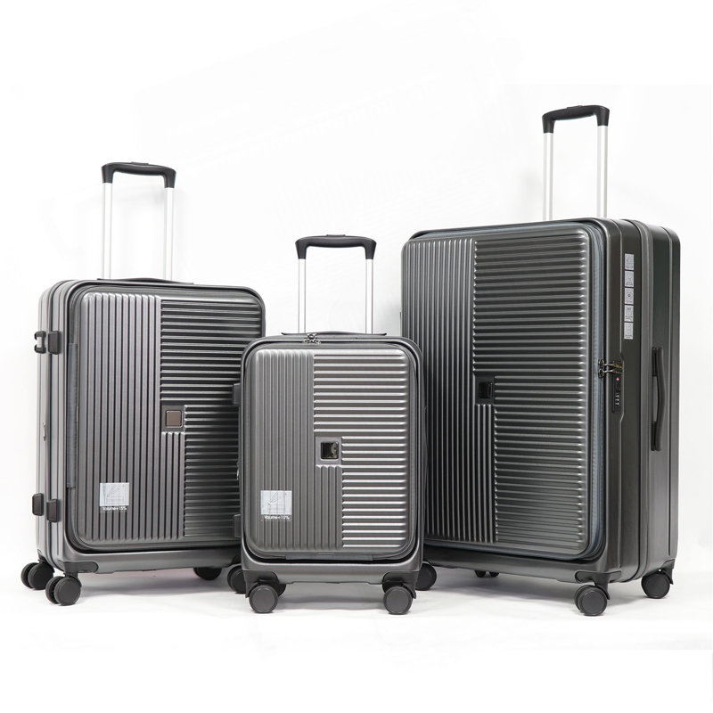 Bagages, avec ouverture frontale, serrure approuvée par la TSA, valise rigide, Gris ciment