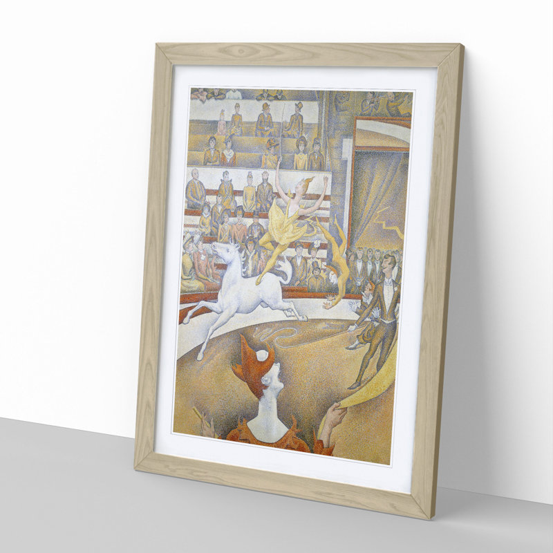 The Circus by Georges Seurat - Picture Frame Painting, 65cm H x 48cm W x 2cm D, Oak Framed