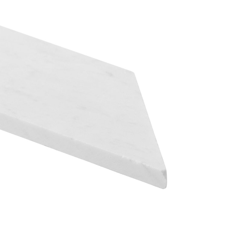 Carrara 2 po x 11,96 po Carreau de marbre et de plancher en marbre poli (3,7 pieds carrés / caisse), White