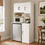 Haut mini armoire de réfrigérateur, étagère de rangement pour four à micro-ondes, blanc