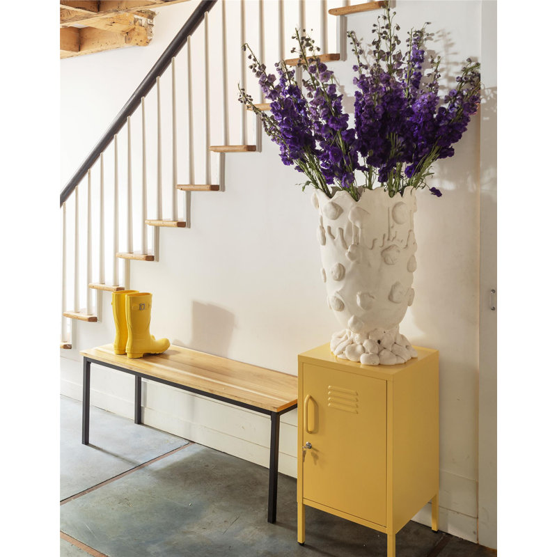 Melonye 37.8cm W Metal Bedside Table, Yellow