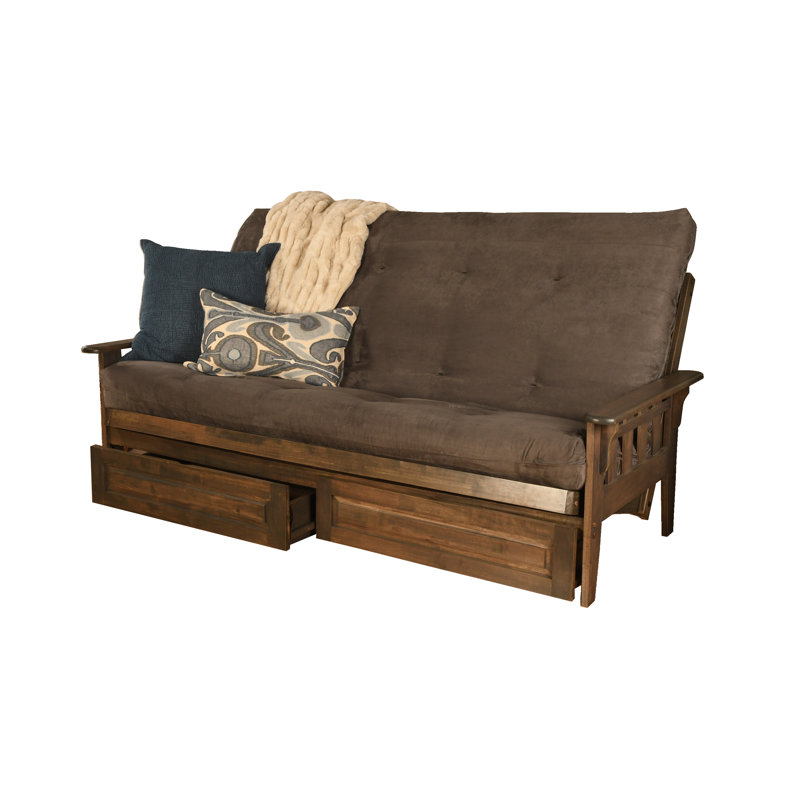 Futon avec matelas Stratford, Suède en microsuède gris