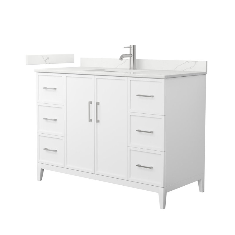 Elan 48'' W Vanity, Brushed Nickel, White, Single