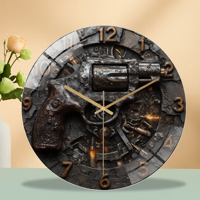 Horloge murale Steampunk Revolver