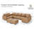 Oversized Faux Leather Sectional Couches for Living Room, Modular Convertible 10-Seat U-Shaped Sofa with Storage & Ottoman, 145 inch Width-1930102237