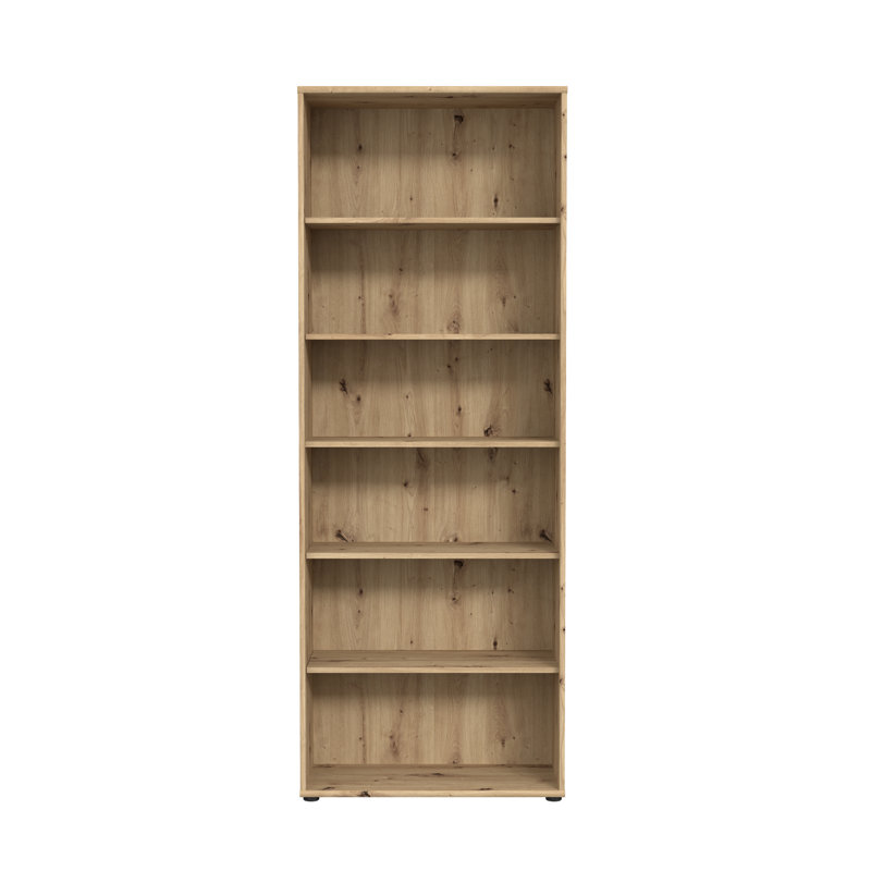 Frogerth 197.5cm H Standard Bookcase, Artisan Oak, 197.5cm H x 73.7cm W x 34.8cm D