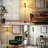 68.5" Standing Floor Lamp Palm trees tropical leaves jungle Dimmable Metal Pole Lamp with Linen Lampshade LED Bulb Included