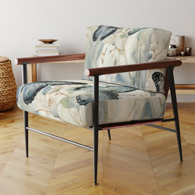 Fauteuil d'appoint rembourré bleu et bleu Wings Of Serenity