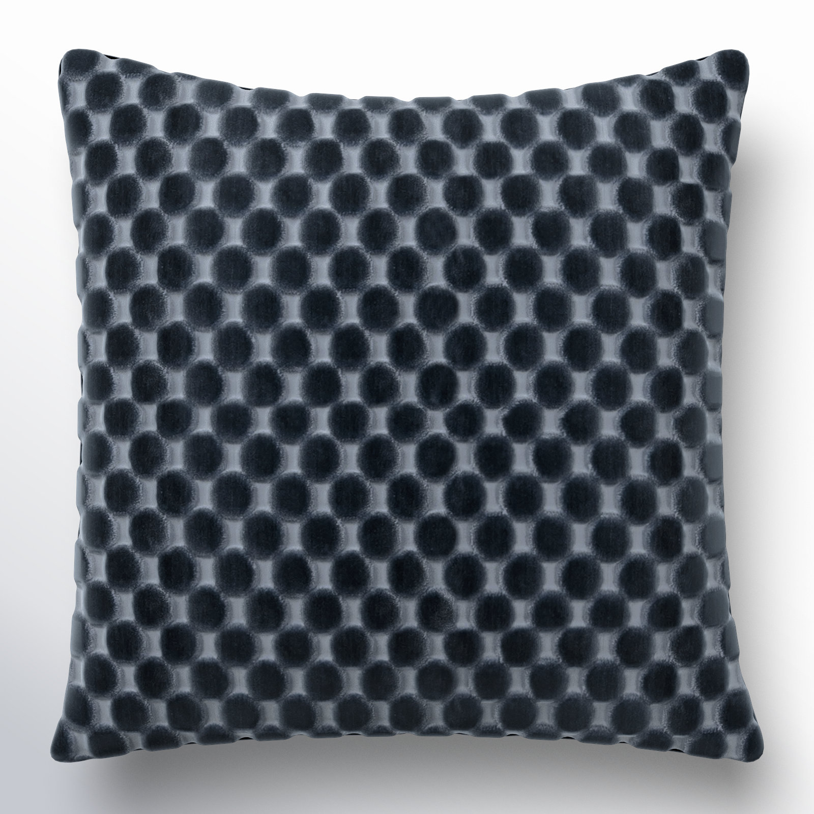 Nirvan Velvet Dot Throw Pillow, Blue, Feather, Square 22"