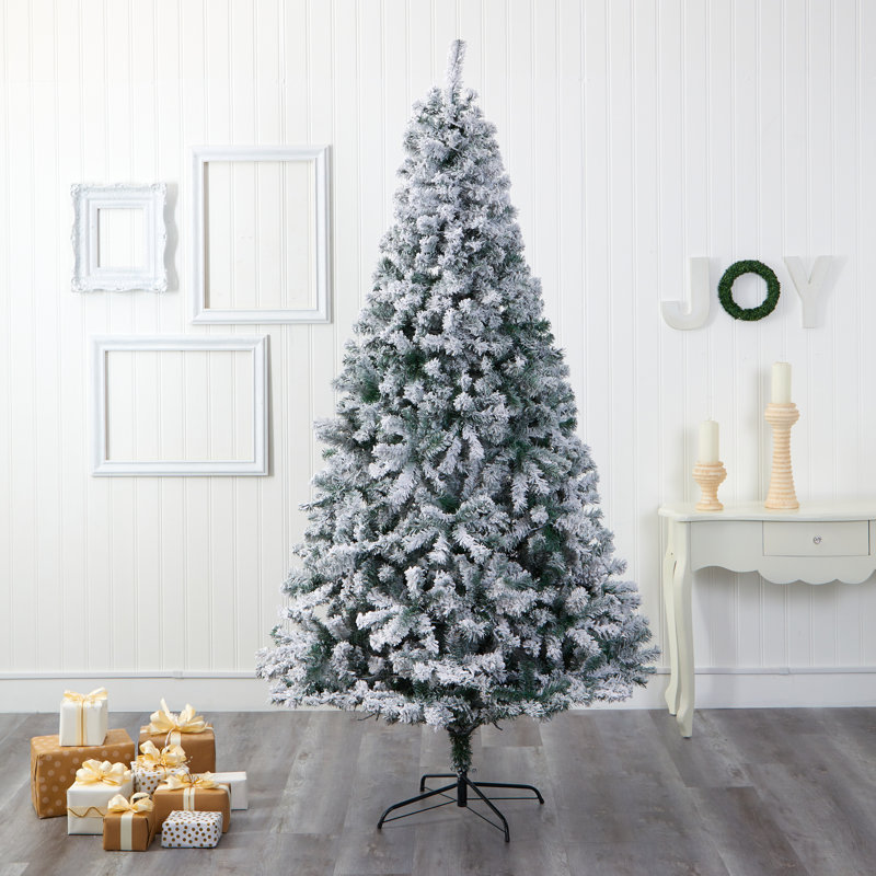 Arbre de Noël artificiel épinette en flocage, H 8 pi
