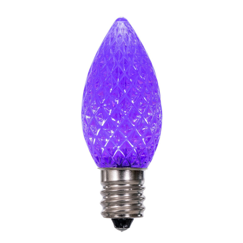 Vickerman C7 LED Purple Faceted Replacement Bulb, Package Of 25