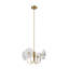 Lampe de table à 4 lumières de 20 po de large à nervures en verre à DEL géométrique intégrée - noir mat-107175682