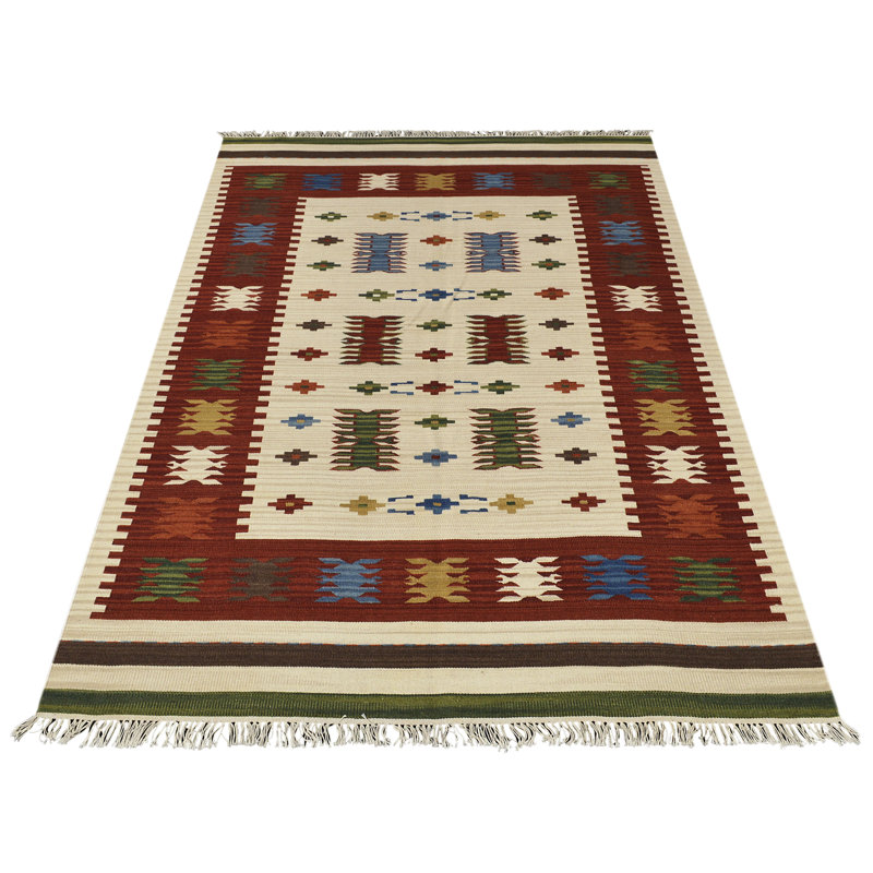 Kilim Southwestern Wool Hand Woven 125cm X 185cm Area Rug