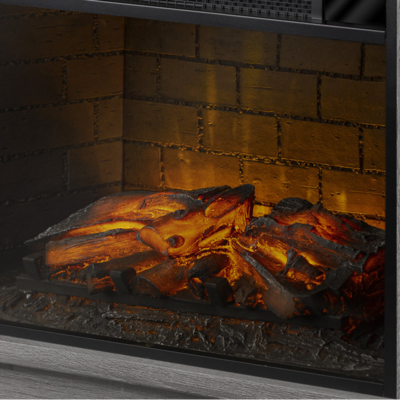 Brooklyn 60" Gray Oak TV Stand with Electric Fireplace