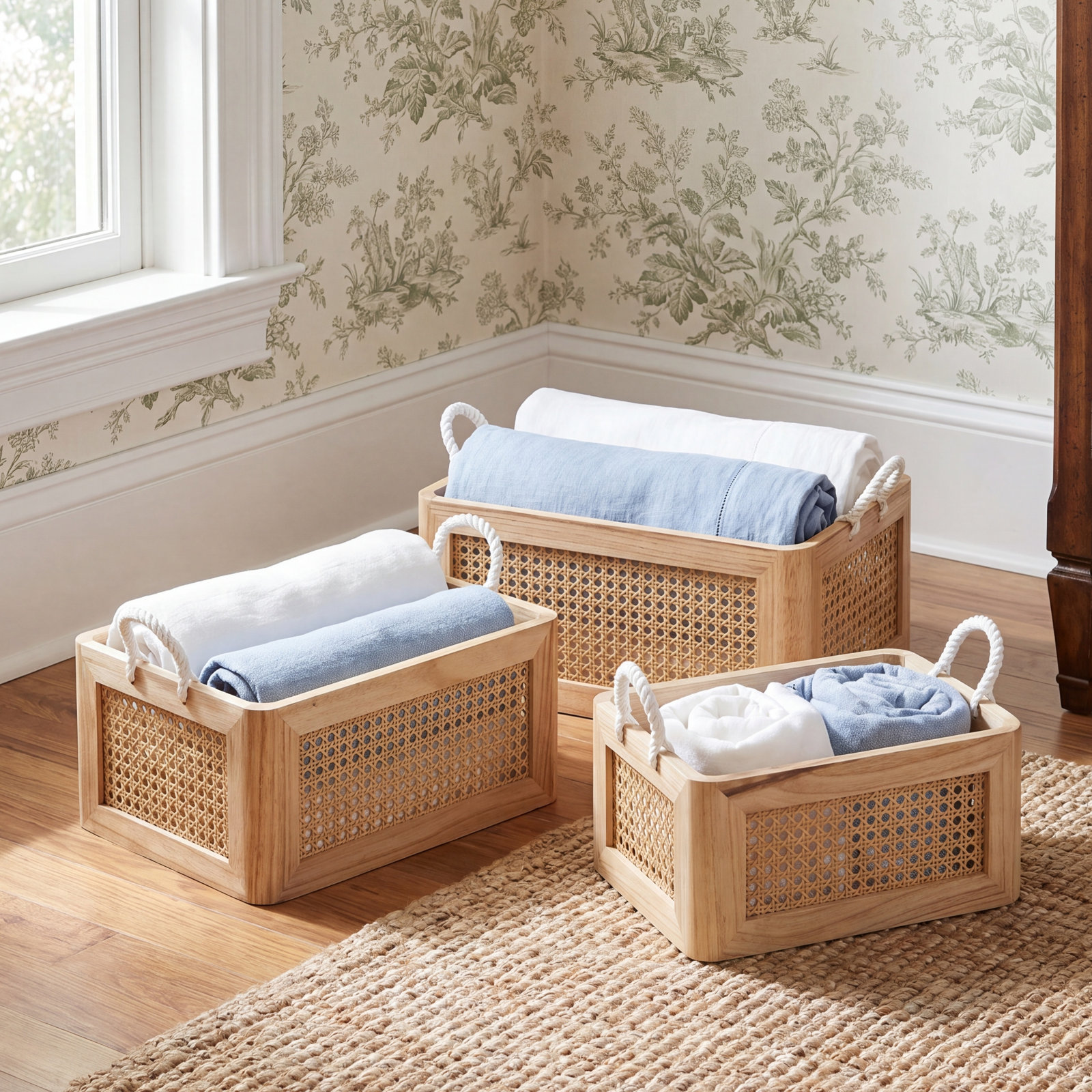 Handwoven Rattan Storage Bin