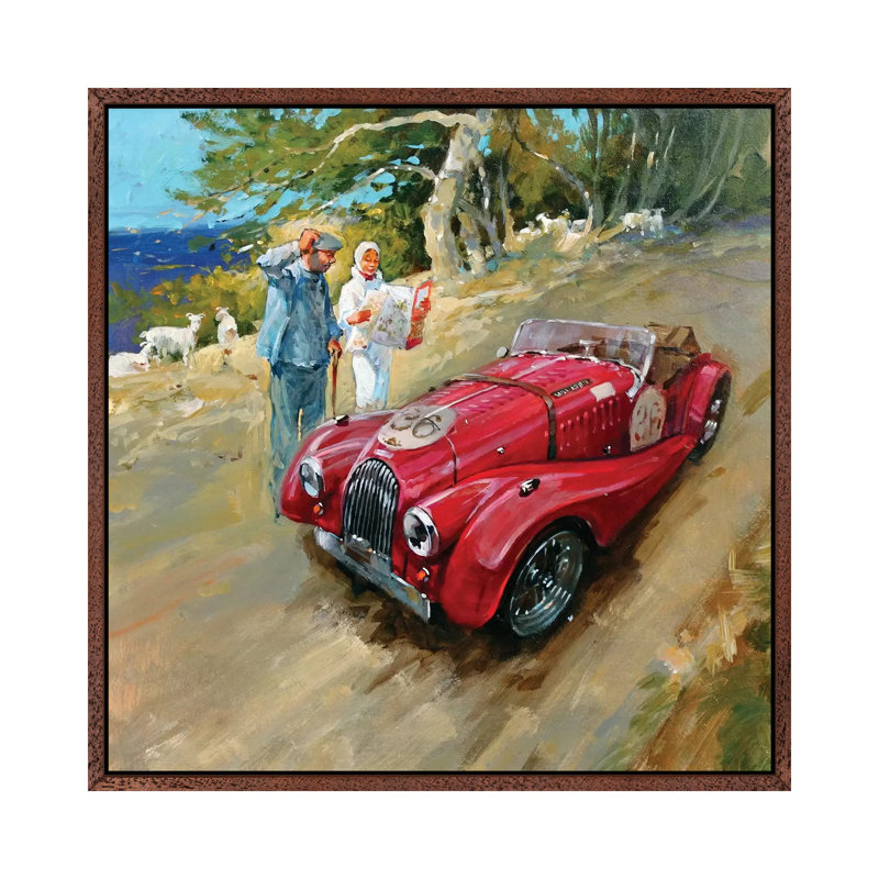 Lost In France by John Haskins - Painting on Canvas, 45.72cm H x 45.72cm W x 3.81cm D, Brown Framed