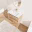 Meuble-lavabo mural avec lavabo en céramique - 2 tiroirs à fermeture en douceur, lavabo de couleur chêne imitation, classique,-500633567-500633565