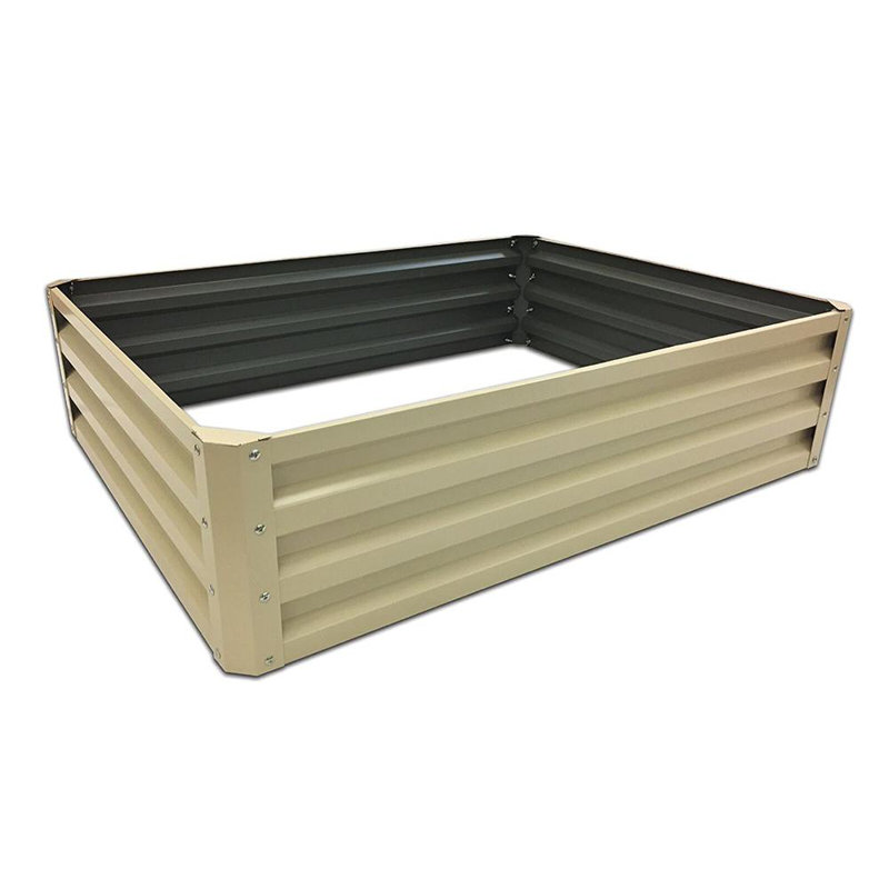 Feltonville Metal Raised Garden Bed, Beige