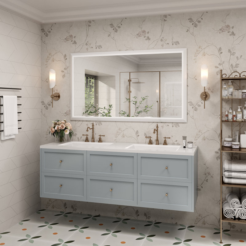 Miroir de meuble-lavabo mural Molly, 55 po x 32 po, Blanc