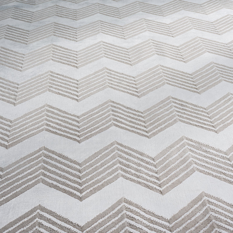 Ralph Lauren Monroe Chevron Wool, Viscose Chevron Rug, Rectangle 8' x 10'