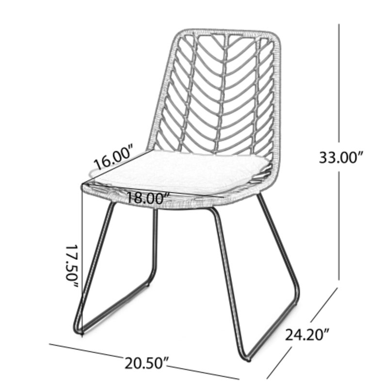 CHAIR,2PCS with 2 Cushions