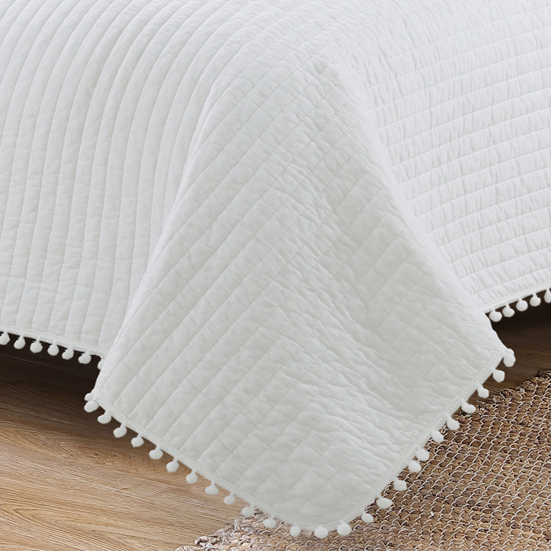 Estate Costa Brava Cotton Quilt, Twin Quilt + 1 Standard Sham, White