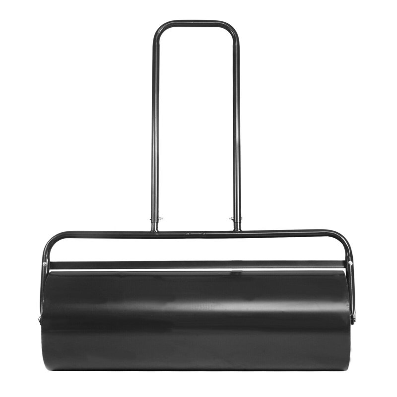 Rouleau de gazon en métal, rempli de sable d'eau 13 gallons, Noir, H 45 po x l 24 po x P 13 po