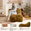 Fauteuil à billes 3,4 pi avec repose-pieds, capacité de 450 lb en microfibre grise, brun-24690236