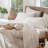 MooMee Sheet Set Extra Deep Pocket 100% Washed Cotton Linen Like Textured Lightweight Breathable-404490836-467774904