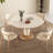 Sintered Stone Solid Wood Oak cream Dining Table-108051718