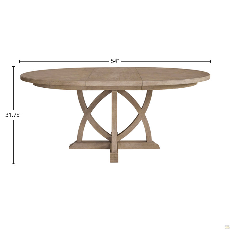 Table de salle à manger ronde extensible avec 4 chaises en échelle, un porte-verre et une vitrine