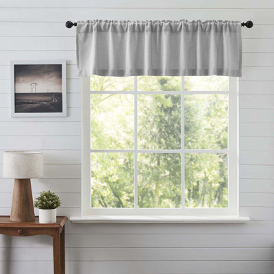 Cantonnière en toile de jute gris tourterelle