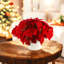 Poinsettia Holiday Floral in Fiberstone Pot