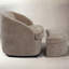 Fauteuil demi-tonneau avec repose-pieds en chenille Premium-2116142428