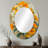 Vibrant Garden Orange White Morning Glory I - Floral Oval Decorative Mirror On Metal-1197479157