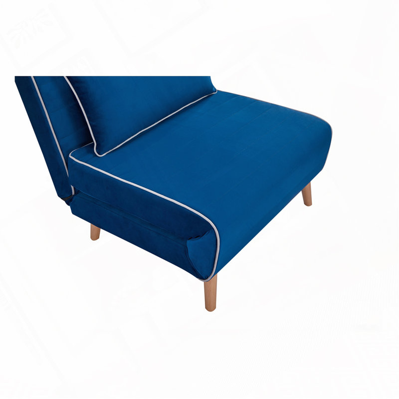 Chaise convertible en velours pliable, Bleu